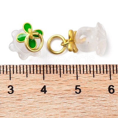 Natural Agate Flower Charms KK-NH0005-01G-1