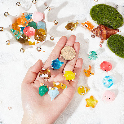 30Pcs 15 Style Resin Display Decoration DJEW-GL0001-01-1