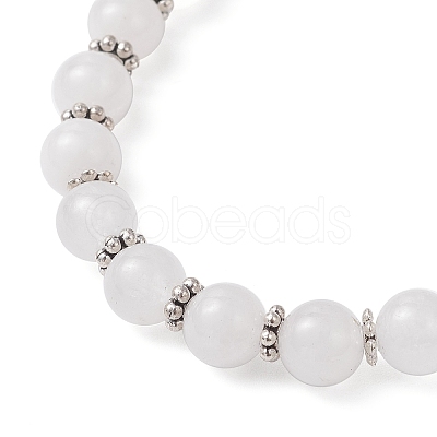Natural Malaysia Jade Cross Charm Bracelets BJEW-JB12259-04-1