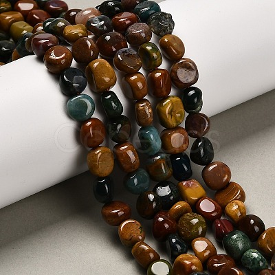Natural Ocean Jasper Beads Strands X-G-P568-C06-01-1