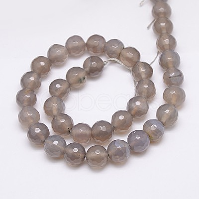 Natural Grey Agate Beads Strands G-G580-10mm-08-1