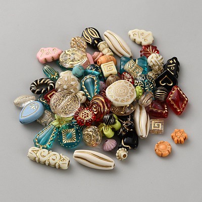 108Pcs Opaque Acrylic Beads SACR-WH0008-030-1