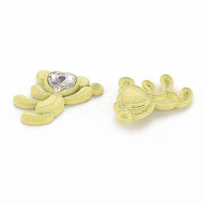 Spray Painted Alloy Rhinestone Pendants PALLOY-Q433-033I-RS-1