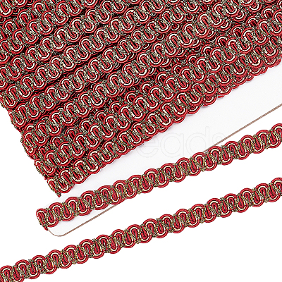 Braided Polyester Lace Trim OCOR-WH0079-23B-1