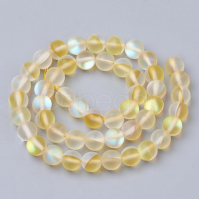 Synthetic Moonstone Beads Strands G-S283-8mm-14-1