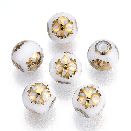 Christmas Opaque Glass Beads LS-EGLA-R113-01C-1