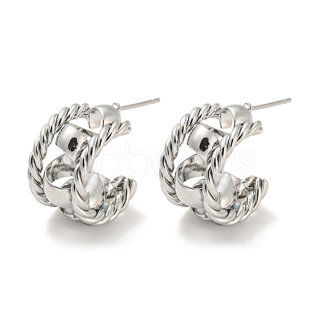 Brass Stud Earrings EJEW-K264-06P-1