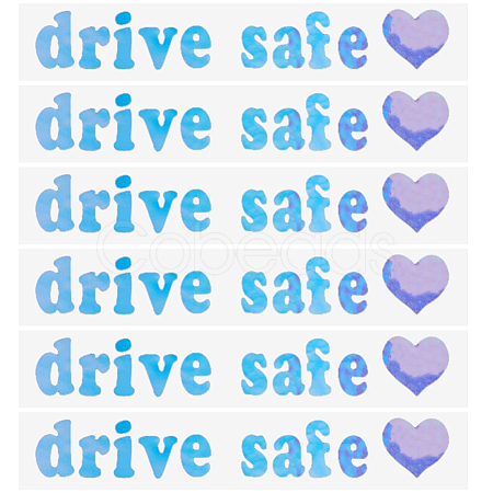 Laser PVC Drive Safe Self Adhesive Car Stickers STIC-WH0013-09B-1