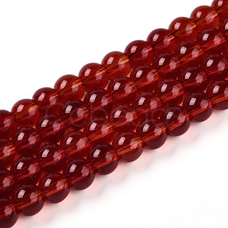 Transparent Glass Beads Strands GLAA-T032-T6mm-20-1