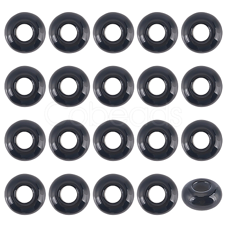 20Pcs Natural Black Onyx(Dyed & Heated) European Beads FIND-ME0003-87C-1