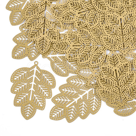 430 Stainless Steel Filigree Pendants X-STAS-T042-07D-1