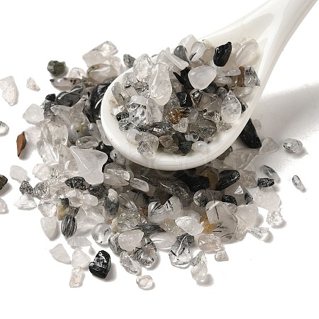 Natural Black Rutilated Quartz Beads G-O103-30-1