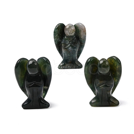 Natural Moss Agate Angel Figurine DJEW-N006-01A-22-1
