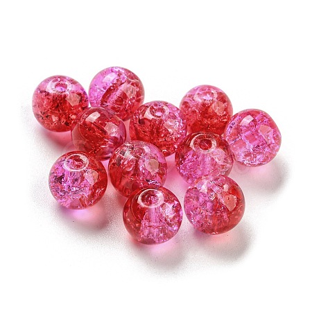 Transparent Spray Painting Crackle Glass Beads GLAA-L046-01B-39-1