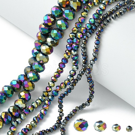 4 Strands 4 Styles Electroplate Transparent Glass Beads Strands EGLA-YW0001-84C-1