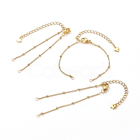 Handmade 304 Stainless Steel Satellite Chains Bracelets Making Accessories X-AJEW-JB01024-1