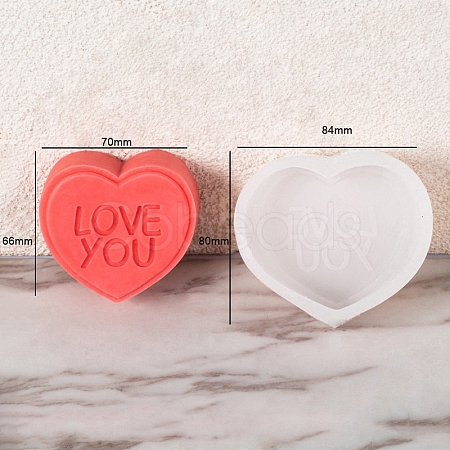 DIY Silicone Heart with Word Soap Molds PW-WG13454-10-1
