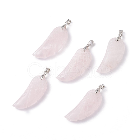 Natural Rose Quartz Pendants G-I314-01P-03-1
