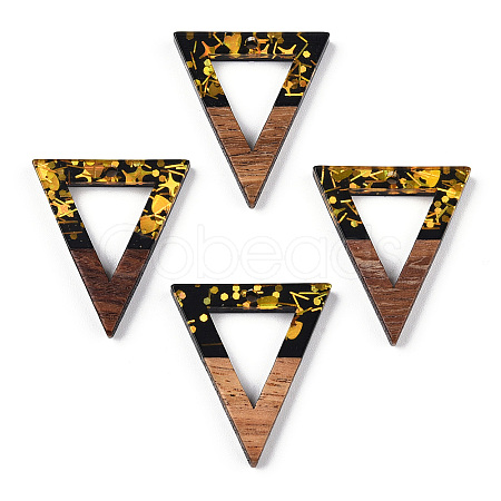 Opaque Resin & Walnut Wood Pendants RESI-TAC0021-68-1