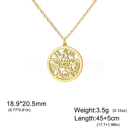 Witch Knot 304 Stainless Steel Hollow Pendant Necklaces for Women FS-WGCB0A9-18-1