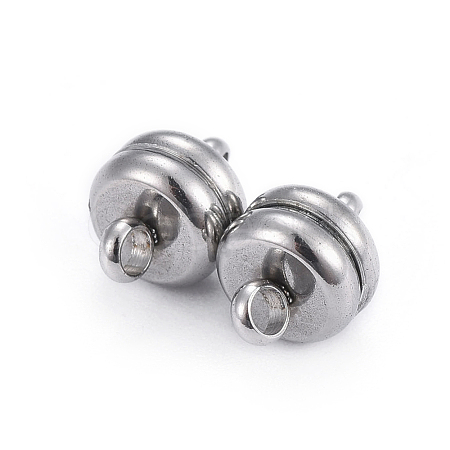 Tarnish Resistant 304 Stainless Steel Magnetic Clasps with Loops X-STAS-P206-03P-1