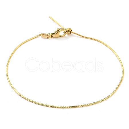 304 Stainless Steel Add a Bead Adjustable Snake Chains Bracelets for Women BJEW-M307-01E-G-1