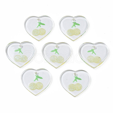 Transparent Resin Pendants RESI-N030-002B-1
