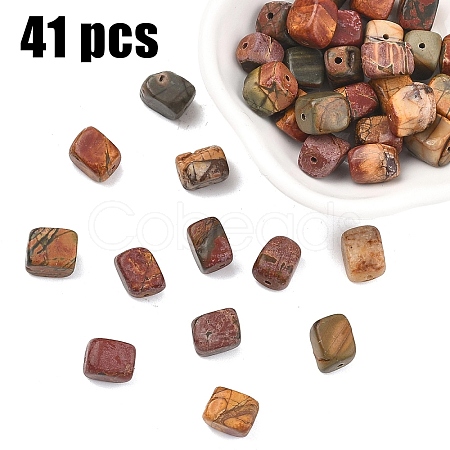 1 Strand Natural Picasso Stone/Polychrome Jasper Beads Strands G-YW0002-91-1