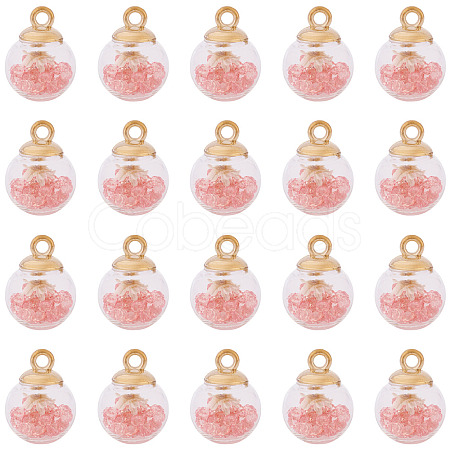 20Pcs Transparent Glass Globe Pendants GLAA-TA0003-57A-1