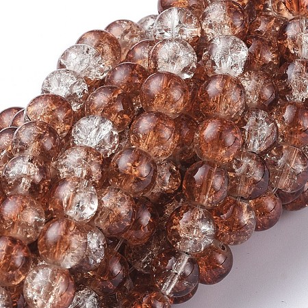 Baking Paint Crackle Glass Bead Strands CCG-S001-8mm-18-1