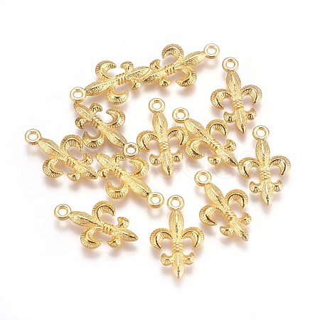Tibetan Style Alloy Metal Fleur De Lis Pendants EA8747Y-G-1