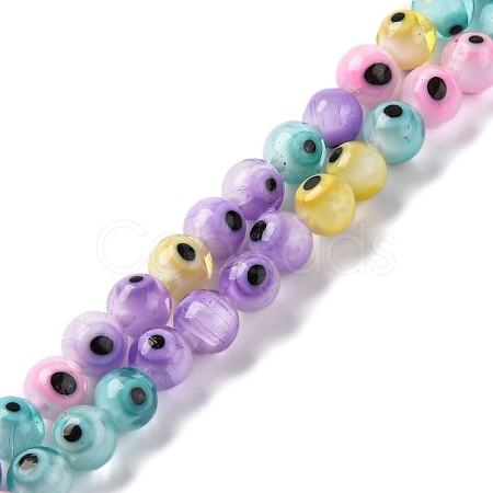 Handmade Evil Eye Lampwork Beads Strands LAMP-G164-09A-1