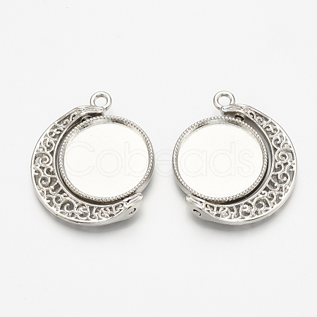 Alloy Pendant Cabochon Settings X-PALLOY-S108-11P-1