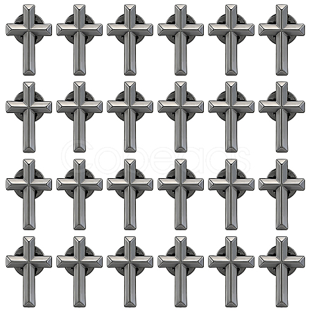 24Pcs Cross Alloy Lapel Pin Backs for Backpack Clothes JEWB-FH0002-99B-1