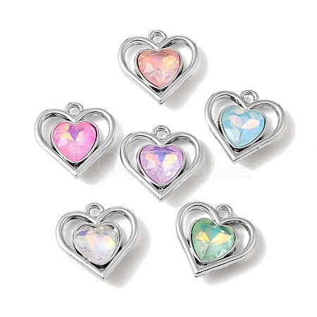 UV Plating Alloy Glass Pendants FIND-K032-18P-1