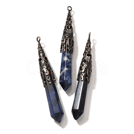 Natural Sodalite Pointed Big Pendants G-P560-02R-05-1