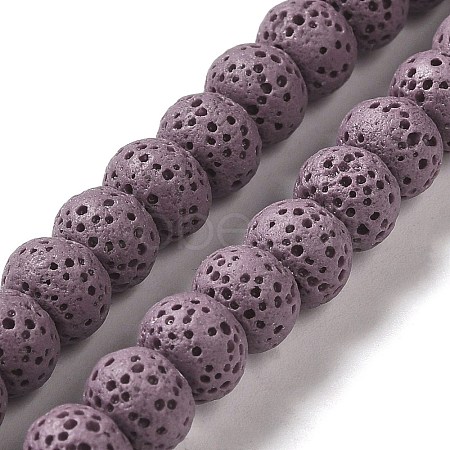 Natural Lava Rock Dyed Beads Strands G-Z036-B01-09-1
