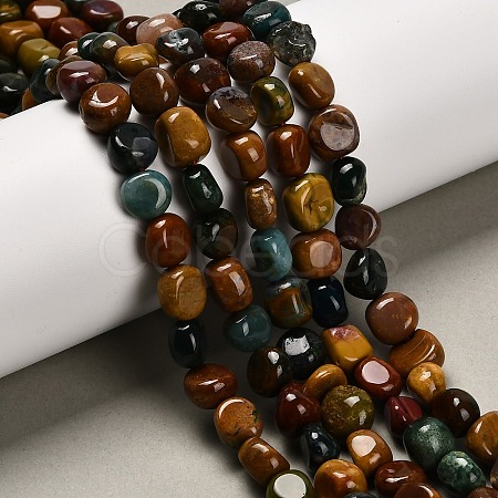 Natural Ocean Jasper Beads Strands X-G-P568-C06-01-1