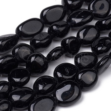 Natural Black Tourmaline Beads Strands G-L493-51-1