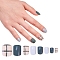 Nail Art Sets, with 24pcs Plastic Nail Tips, 24pcs Double Side Jelly Nail Glue , Colorful, 14.5~23x7~14mm, about 24pcs/set