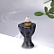 Cup Shape Ceramics Ornaments Backflow Incense Mini Incense Burner Decorative Gifts, Coconut Brown, 38.5x51mm, Hole: 6mm