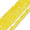 Transparent Electroplate Glass Beads Strands, AB Color Plated, Faceted Bicone, Yellow, 4.5x4mm, Hole: 0.7mm, about 82~85pcs/strand, 30.5~31cm