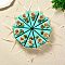 Cake-Shaped Cardboard Wedding Candy Favors Gift Boxes, with Plastic Flower and Ribbon, Triangle, Aquamarine, Finish Product: 9.4x6x6.2cm