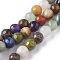 Natural Mixed Gemstone Beads Strands, Faceted, Round, 6mm, Hole: 0.8mm, about 63pcs/strand, 15.35 inch(39cm)