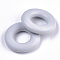 Food Grade Eco-Friendly Silicone Beads, Chewing Beads For Teethers, DIY Nursing Necklaces Making, Donut, Light Grey, 42x9mm, Hole: 20mm