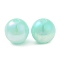 Iridescent Opaque Resin Beads, Candy Beads, Round, Turquoise, 10x9.5mm, Hole: 1.8mm