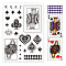 PVC Plastic Stamps, for DIY Scrapbooking, Photo Album Decorative, Cards Making, Stamp Sheets, Playing Card Pattern, 16x11x0.3cm