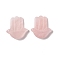 Natural Rose Quartz Cabochons, Hamsa Hand, 37x32.5x7~8mm