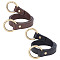 2Pcs 2 Colors Imitation Leather Bag Handles, with Alloy Spring Clasps, for Bag Straps Replacement Accessories, Antique Bronze, 67.5x1.85x0.4cm, 1pc/color