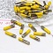 Electroplate Glass Beads, Faceted, Rectangle, Gold, 19.5~20x4x4mm, Hole: 1mm